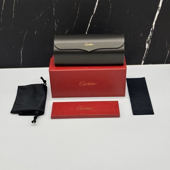 NEW CARTIER ROUND SILVER PINK WOMEN SUNGLASSES CARTIER CT0273S 004 - Picture 11 of 11